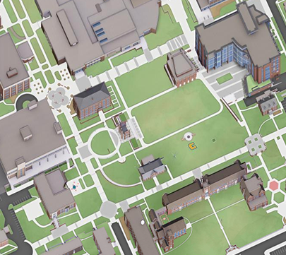 Use our interactive 3D map to locate the University of Tennessee at Chattanooga buildings, 停车场, 活动场所, 餐厅, 兴趣点, Chattanooga attractions, 校园建设, 安全, 可持续性, 技术, 卫生间, 学生资源, 和更多的. Each indicator provides a description, an image of the asset, departments housed there (if applicable), address, 和 building number (if applicable).